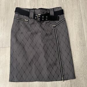 Marc jacobs grey and black silk midi skirt. Size 8